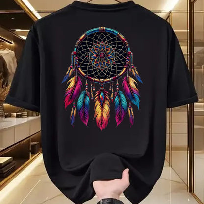 Native American T-Shirts, Vintage Native American Unisex T-Shirt/Hoodie/Sweatshirt HLT00 - Colorful Dreamcatcher Feather Native American Indian Art