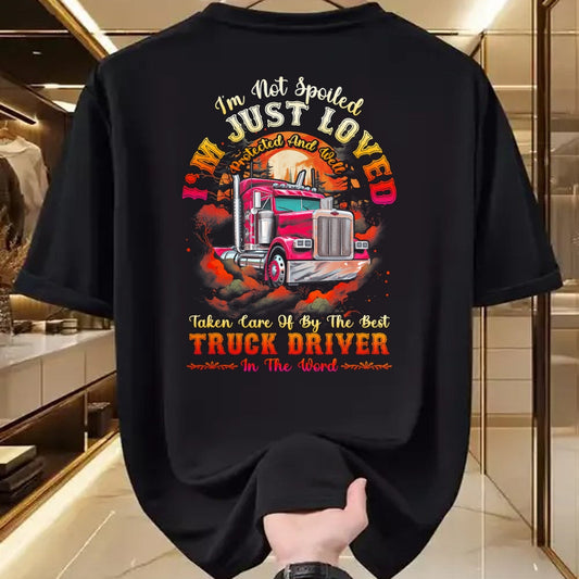 Best Truck Driver Life Shirt, Funny Trucker UnisexT-Shirt/Hoodie/Sweatshirt HLT00 - Funny Trucker Wife Tee I'm Not Spoiled Loved By Truck Driver T-Shirt