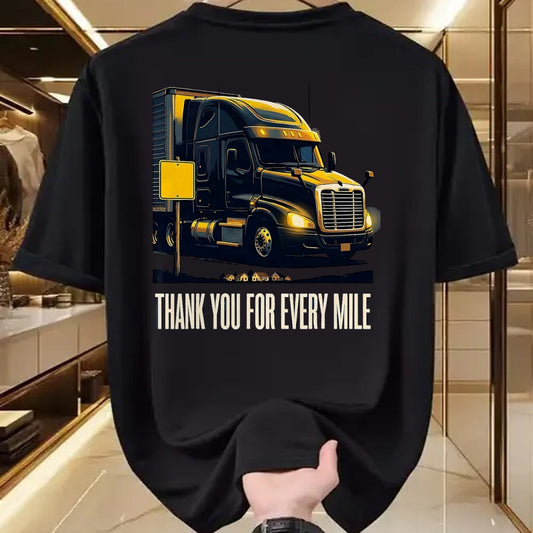 Best Truck Driver Life Shirt, Funny Trucker UnisexT-Shirt/Hoodie/Sweatshirt HLT00 - Thank You For Every Mile Truck Driver Appreciation Week Gift T-Shirt, Men, Pink, XX-Large