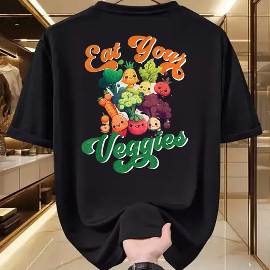 Best Farmer Life Shirt, Funny Farmer UnisexT-Shirt/Hoodie/Sweatshirt HLT00 - Eat Your Cute Veggies Kawaii Toddler Vegan Farmer Vegetable T-Shirt, Youth, White, Small