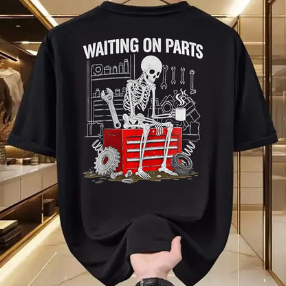 Best Mechanic Life Shirt, Funny Mechanic UnisexT-Shirt/Hoodie/Sweatshirt HLT00 - Funny Waiting On Parts Mechanic Skeleton Auto Repair Life T-Shirt, Men, Black, 3X-Large