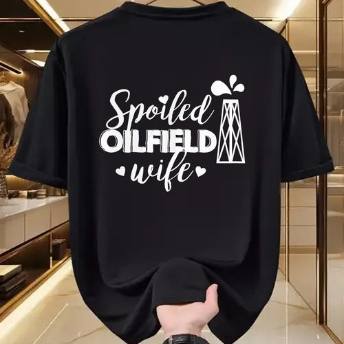 Best Wife Shirt, Wife and Husband Unisex T-Shirt/Hoodie/Sweatshirt HLT00 - Gift for wife T shirt, spoiled wife   Spoiled Oilfield Wife T-Shirt