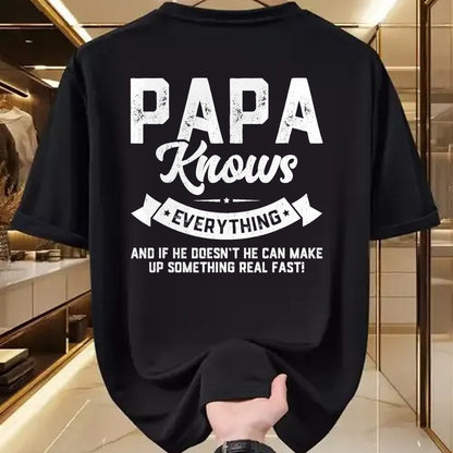 Best Grandpa Shirt, Proud Grandpa Unisex T-Shirt/Hoodie/Sweatshirt HLT00 - Papa Knows Everything 60th Gift Funny Father's Day T-Shirt (1)
