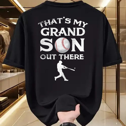 Best Grandpa Shirt, Proud Grandpa Unisex T-Shirt/Hoodie/Sweatshirt HLT00 - That's My Grandson Out There Baseball T-shirt Papa Tee Mimi T-Shirt