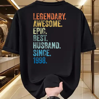 Best Wife Shirt, Wife and Husband Unisex T-Shirt/Hoodie/Sweatshirt HLT00 - Mens Legendary Awesome Epic Best Husband Since 1998 T-Shirt