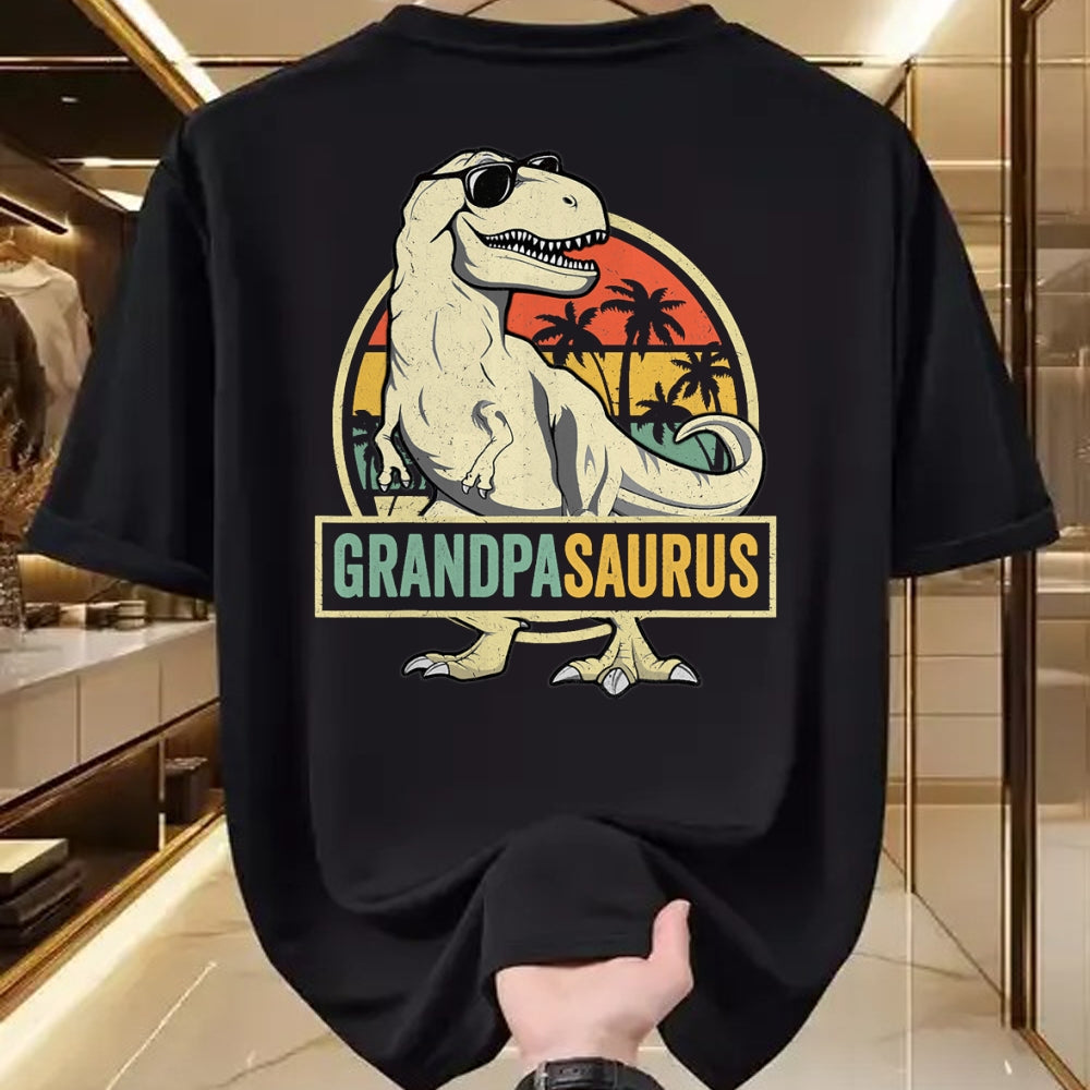 Best Grandpa Shirt, Proud Grandpa Unisex T-Shirt/Hoodie/Sweatshirt HLT00 - Grandpasaurus T Rex Dinosaur Grandpa Saurus Family Matching T-Shirt (1)