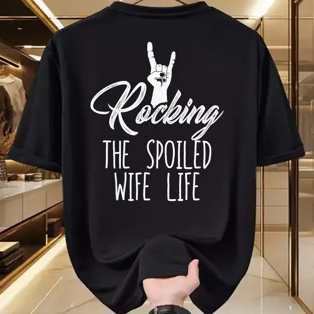 Best Wife Shirt, Wife and Husband Unisex T-Shirt/Hoodie/Sweatshirt HLT00 - Gift for wife T shirt, spoiled wife   Women's Rocking Spoiled Wife Life Rock On Spoiled Wife T-Shirt