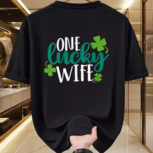 Best Wife Shirt, Wife and Husband Unisex T-Shirt/Hoodie/Sweatshirt HLT00 - Gift for wife T shirt, lucky wife   Womens One Lucky Wife Irish St Patricks Day Womens Girls Funny G