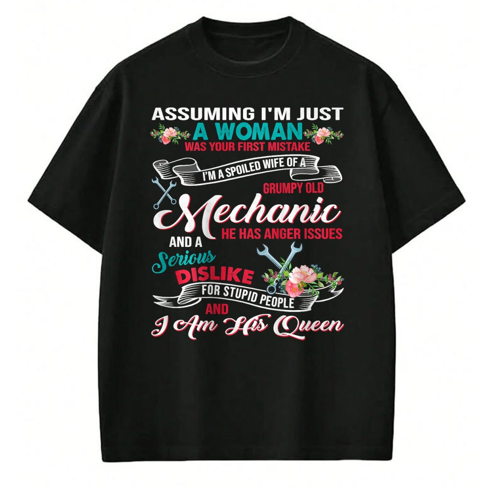 Best Wife Shirt, Wife and Husband Unisex T-Shirt/Hoodie/Sweatshirt HLT00 - Gift for wife T shirt, spoiled wife   I'm A Spoiled Wife Of A Grumpy Old Mechanic T-Shirt