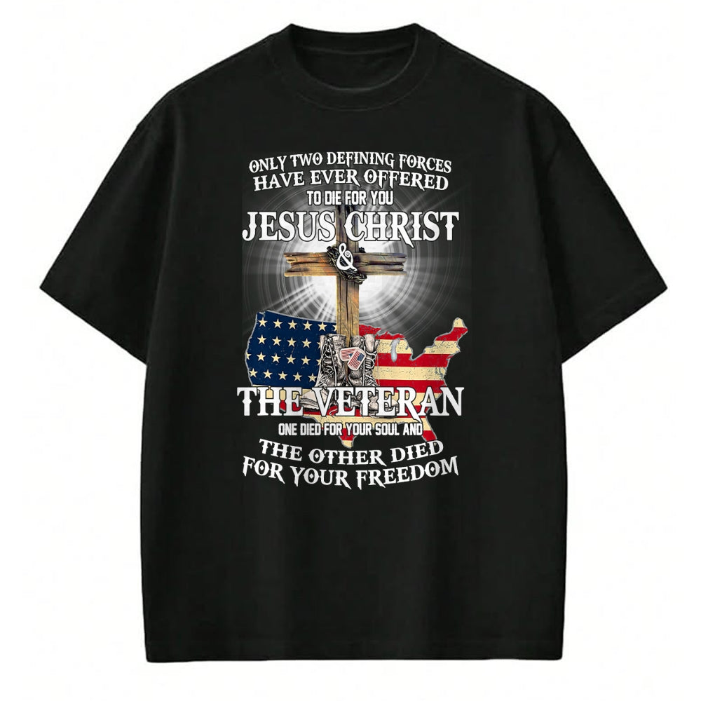 Best Thanksgiving Family Shirt , Funny Thanksgiving UnisexT-Shirt/Hoodie/Sweatshirt HLT00 - Jesus And Veteran, Died For Your Soul And Your Freedom T-Shirt
