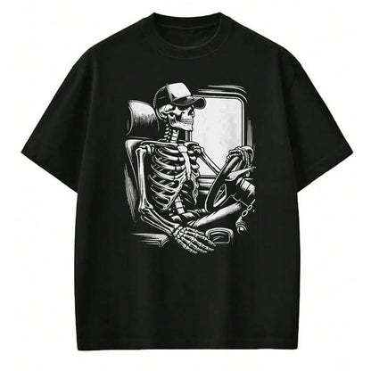 Best Truck Driver Life Shirt, Funny Trucker UnisexT-Shirt/Hoodie/Sweatshirt HLT00 - Skeleton Truck Driver Funny Big Trucking Truck Enthusiasts T-Shirt
