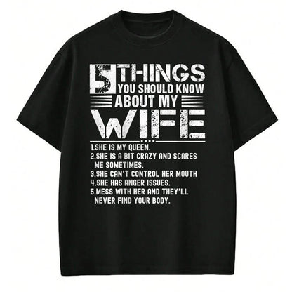 Best Wife Shirt, Wife and Husband Unisex T-Shirt/Hoodie/Sweatshirt HLT00 - 5 Things You Should Know About My Wife (On Back) husband T-Shirt