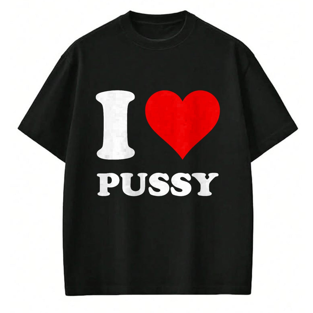 Cat Love Shirt, Funny Cat Lover Gift UnisexT-Shirt/Hoodie/Sweatshirt HLT00 - Red Heart I Love Pussy T-Shirt