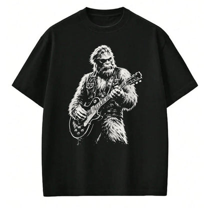 Guitar Lover Shirt, Funny Guitar UnisexT-Shirt/Hoodie/Sweatshirt HLT00 - Vintage Bigfoot Playing Guitar Funny Sasquatch Rock Music T-Shirt (1)