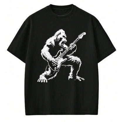 Guitar Lover Shirt, Funny Guitar UnisexT-Shirt/Hoodie/Sweatshirt HLT00 - Bigfoot Playing Guitar Rock Music Band Sasquatch T-Shirt, Men, Black, 3X-Large