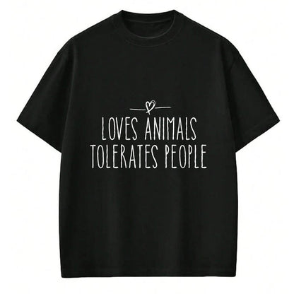 Cat Love Shirt, Funny Cat Lover Gift UnisexT-Shirt/Hoodie/Sweatshirt HLT00 - loves animals tolerates people quote Cat Lover & Dog Love T-Shirt (1)