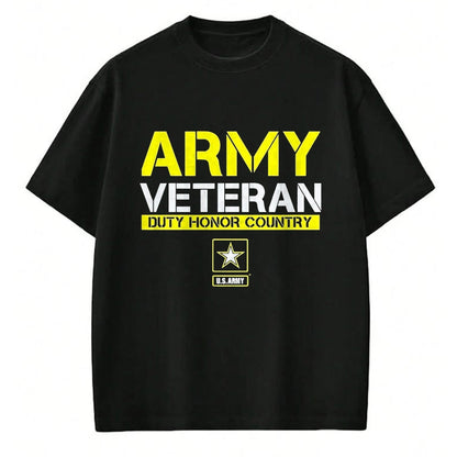 Proud Veteran Shirt, Funny Veteran UnisexT-Shirt/Hoodie/Sweatshirt HLT00 - US Army Veteran Duty Honor Land T-Shirt, Men, Black, 3X-Large