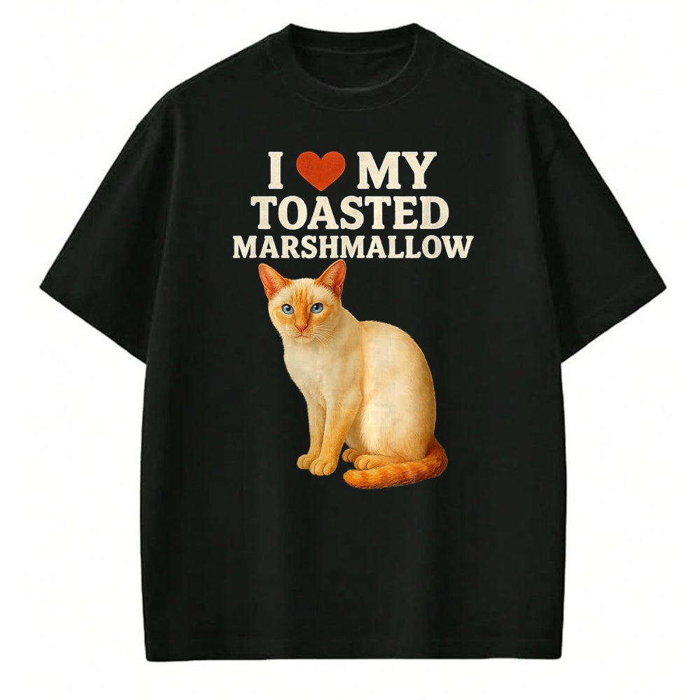 Cat Love Shirt, Funny Cat Lover Gift UnisexT-Shirt/Hoodie/Sweatshirt HLT00 - I Love My Toasted Marshmallow Siamese Cat Kitten Valentines T-Shirt, Women, Heather Blue, Medium