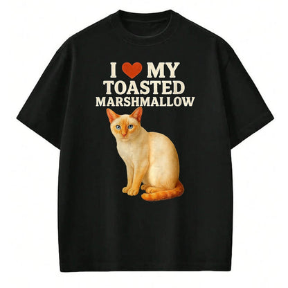 Cat Love Shirt, Funny Cat Lover Gift UnisexT-Shirt/Hoodie/Sweatshirt HLT00 - I Love My Toasted Marshmallow Siamese Cat Kitten Valentines T-Shirt, Women, Heather Blue, Medium