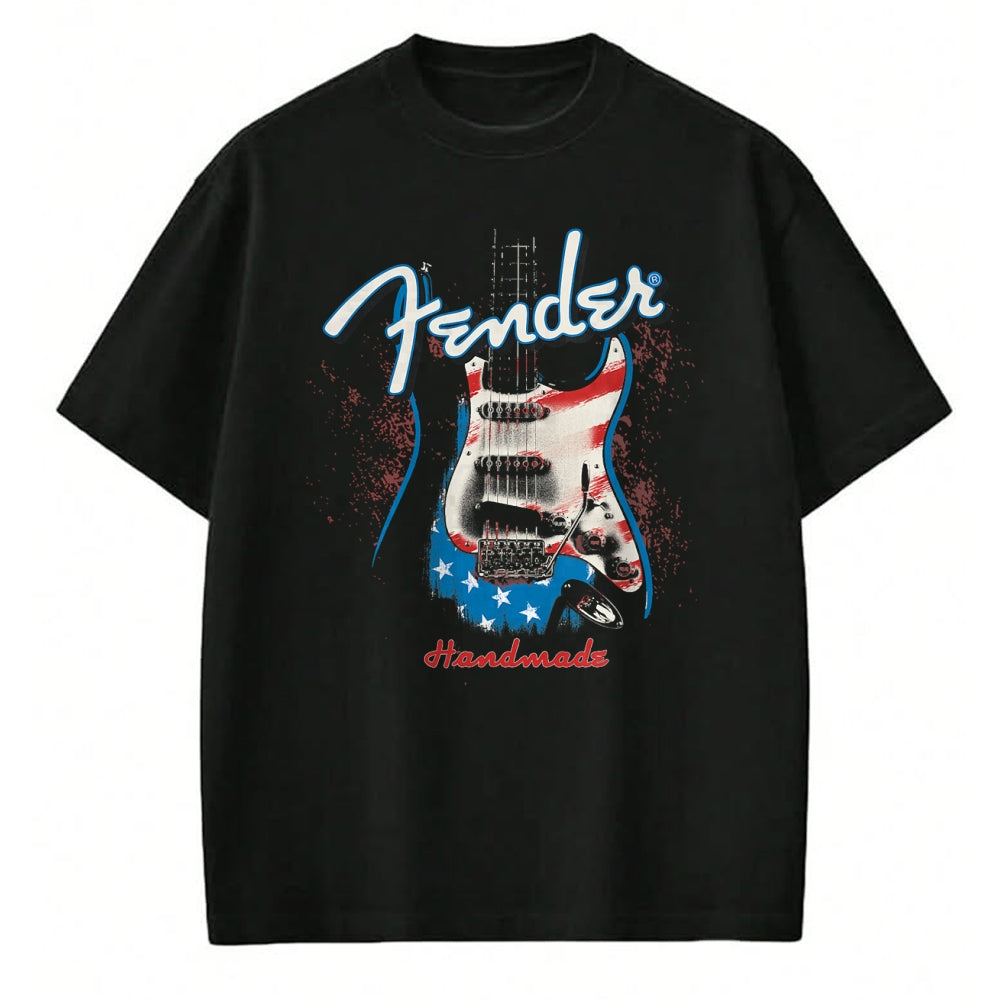 Guitar Lover Shirt, Funny Guitar UnisexT-Shirt/Hoodie/Sweatshirt HLT00 - Fender Handmade Guitars 4th of July American Flag T-Shirt