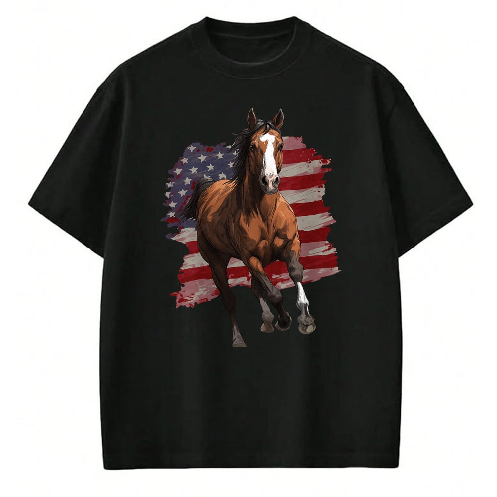 Best Horse Lover Shirt , Funny Horse UnisexT-Shirt/Hoodie/Sweatshirt HLT00 - Horse Equestrian Riding USA Flag US America American Graphic T-Shirt