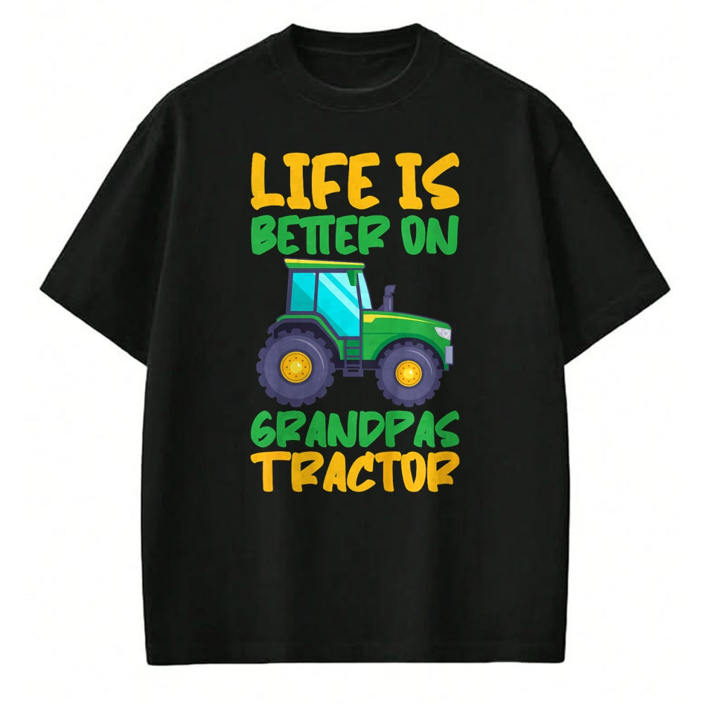 Best Farmer Life Shirt, Funny Farmer UnisexT-Shirt/Hoodie/Sweatshirt HLT00 - Young Farmer Funny Tractor Boy On Grandpas Tractor T-Shirt