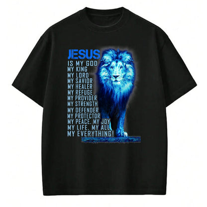 Christian Tee, Christian Faith Unisex T-Shirt/Hoodie/Sweatshirt HLT00 - Lion Christian Jesus Is My God King, Lord, and Savior T-Shirt