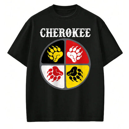 Native American T-Shirts, Vintage Native American Unisex T-Shirt/Hoodie/Sweatshirt HLT00 - Cherokee Tribe Native American Medicine Wheel
