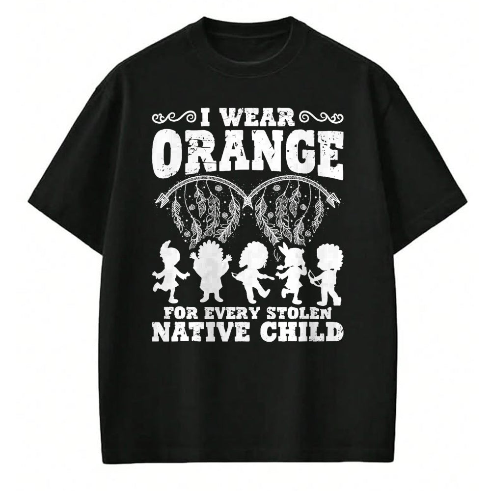 Native American T-Shirts, Vintage Native American Unisex T-Shirt/Hoodie/Sweatshirt HLT00 - Indian Pride Native American Orange For Native Child