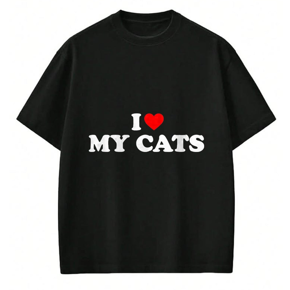 Cat Love Shirt, Funny Cat Lover Gift UnisexT-Shirt/Hoodie/Sweatshirt HLT00 - I Love My Cats T-Shirt, Women, Black, X-Small