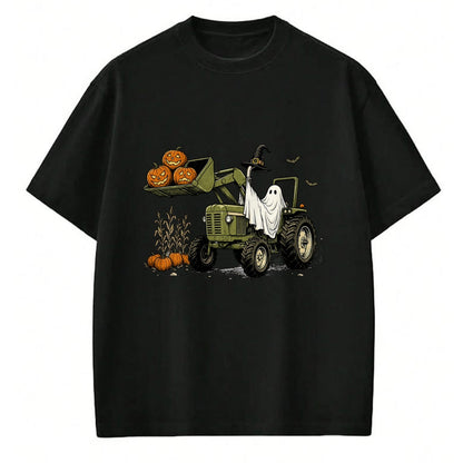 Best Farmer Life Shirt, Funny Farmer UnisexT-Shirt/Hoodie/Sweatshirt HLT00 - Ghost Tractor Pumpkin Halloween Costume Farmer Boys Kids T-Shirt