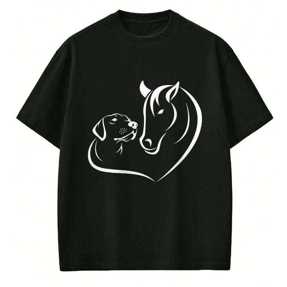 Best Horse Lover Shirt , Funny Horse UnisexT-Shirt/Hoodie/Sweatshirt HLT00 - Horse and Dog Women and Men Motif Horse Dog Lover T-Shirt T-Shirt