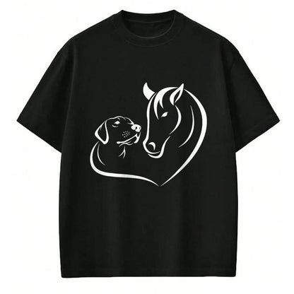 Best Horse Lover Shirt , Funny Horse UnisexT-Shirt/Hoodie/Sweatshirt HLT00 - Horse and Dog Women and Men Motif Horse Dog Lover T-Shirt T-Shirt
