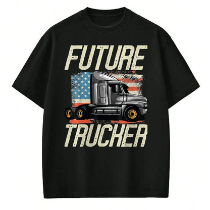 Best Truck Driver Life Shirt, Funny Trucker UnisexT-Shirt/Hoodie/Sweatshirt HLT00 - Future Trucker Truck Driver Semi Kids Son Daughter Clothing T-Shirt, Youth, Red, Small