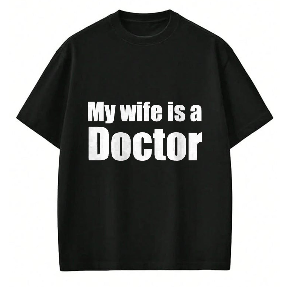 Best Doctor Shirt, Funny Doctor UnisexT-Shirt/Hoodie/Sweatshirt HLT00 - Funny My Wife is a Doctor Shirt for Husband T-Shirt, Men, Black, 3X-Large