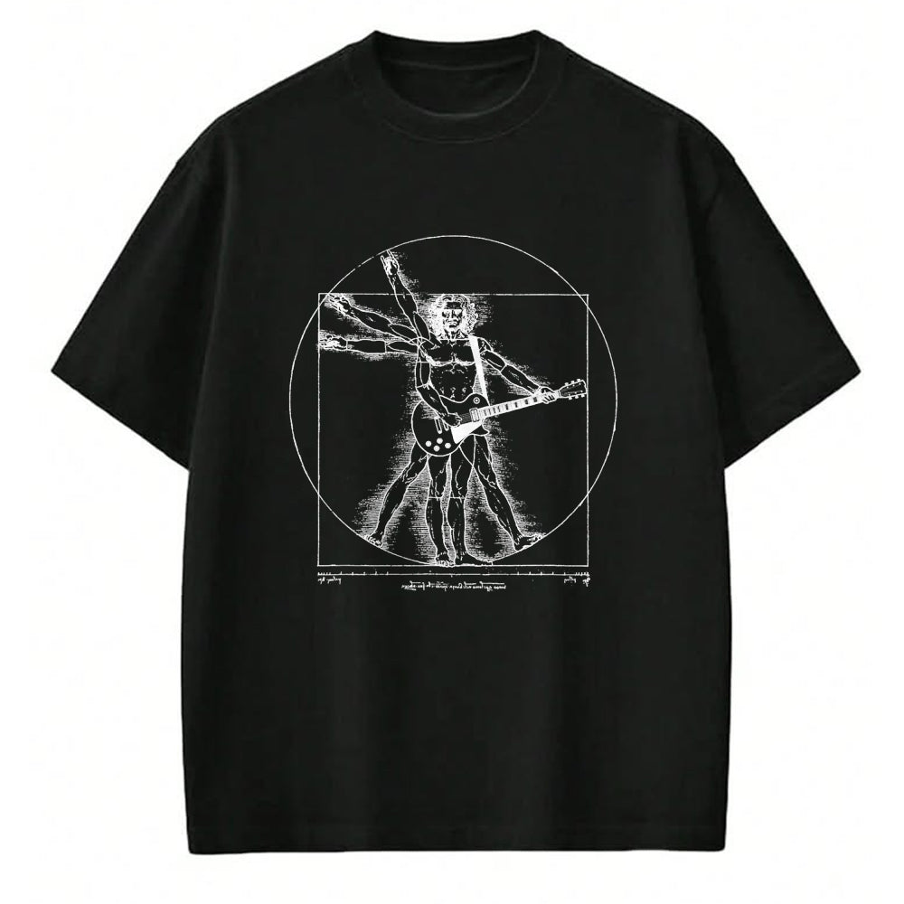 Guitar Lover Shirt, Funny Guitar UnisexT-Shirt/Hoodie/Sweatshirt HLT00 - Funny Guitar Player Da Vinci Vitruvian Man Musicians T-Shirt