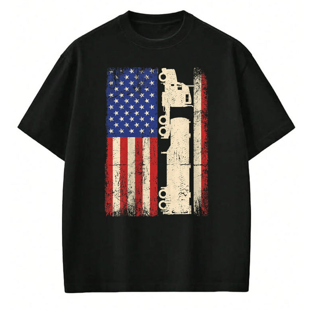 Best Truck Driver Life Shirt, Funny Trucker UnisexT-Shirt/Hoodie/Sweatshirt HLT00 - Truck Driver USA American Flag Patriotic Trucker Men T-Shirt