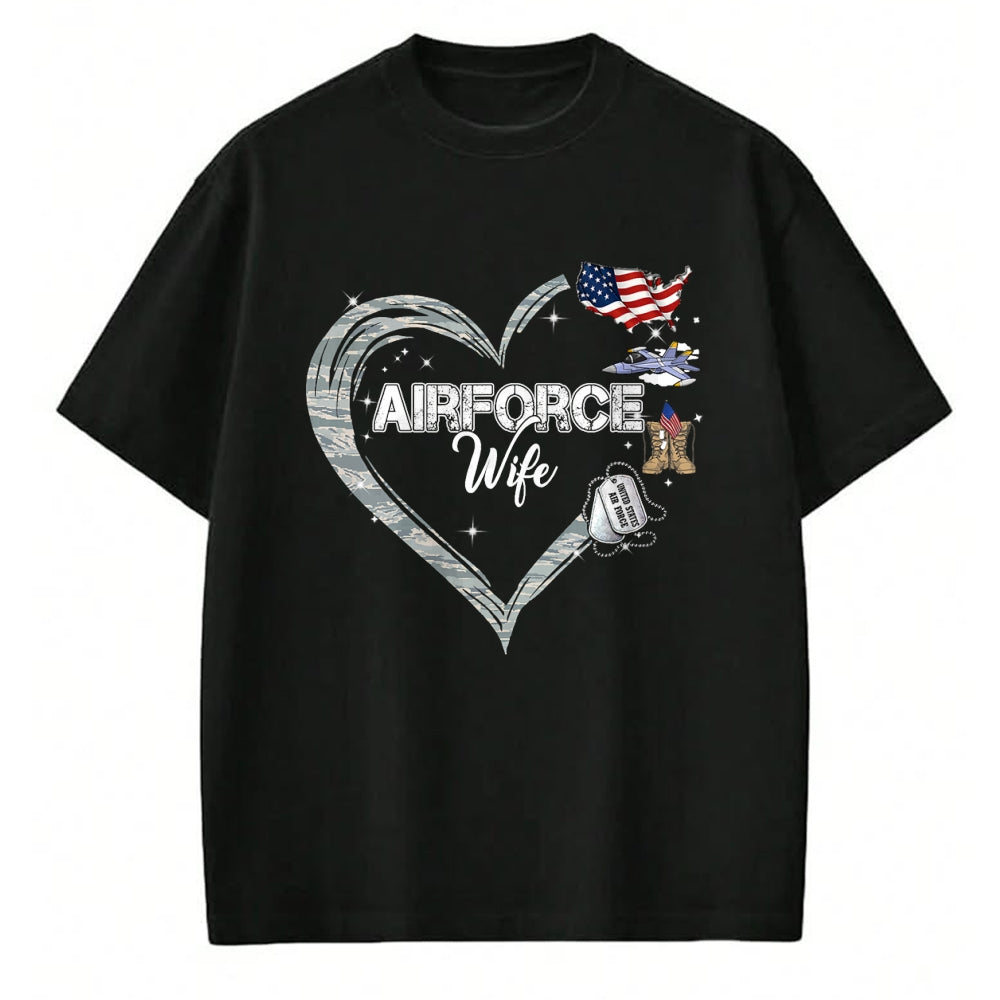 Best Wife Shirt, Wife and Husband Unisex T-Shirt/Hoodie/Sweatshirt HLT00 - Gift for wife T shirt, lucky wife   Proud Air Force Wife Air Force Graduation Wife USAF Wife T-Shirt