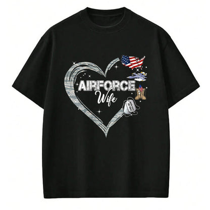 Best Wife Shirt, Wife and Husband Unisex T-Shirt/Hoodie/Sweatshirt HLT00 - Gift for wife T shirt, lucky wife   Proud Air Force Wife Air Force Graduation Wife USAF Wife T-Shirt
