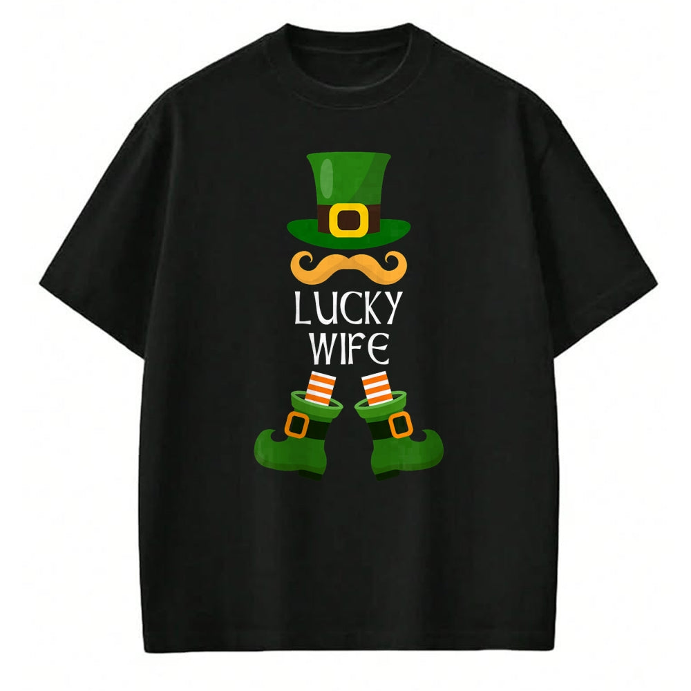 Best Wife Shirt, Wife and Husband Unisex T-Shirt/Hoodie/Sweatshirt HLT00 - Gift for wife T shirt, lucky wife   Lucky Wife Leprechaun Matching Family St Patricks Day T-Shirt