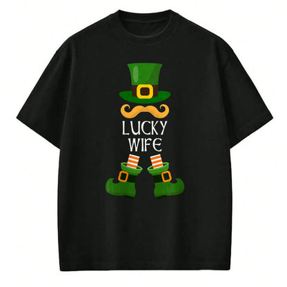 Best Wife Shirt, Wife and Husband Unisex T-Shirt/Hoodie/Sweatshirt HLT00 - Gift for wife T shirt, lucky wife   Lucky Wife Leprechaun Matching Family St Patricks Day T-Shirt