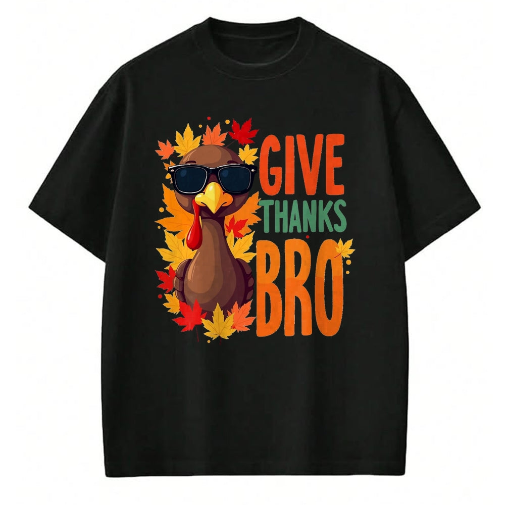 Best Thanksgiving Family Shirt , Funny Thanksgiving UnisexT-Shirt/Hoodie/Sweatshirt HLT00 - Give Thanks Bro Cute Turkey Toddler Thankful Thanksgiving T-Shirt, Men, Black, 3X-Large