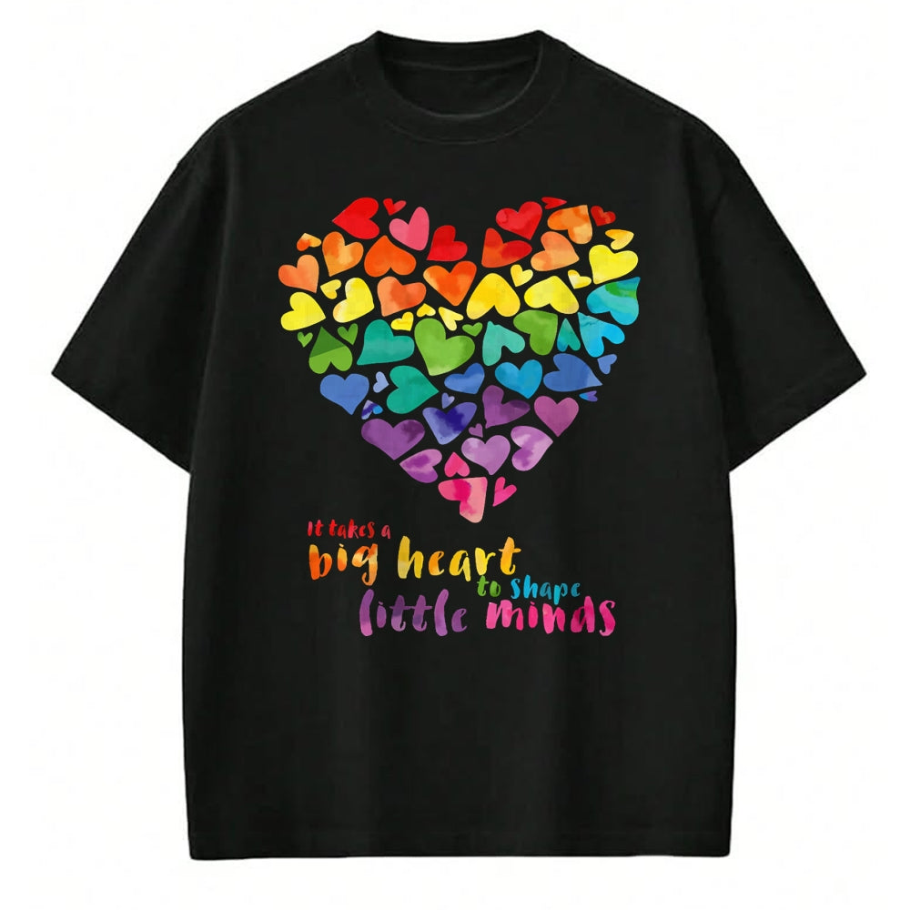 Best Teacher Shirt, Funny Teacher UnisexT-Shirt/Hoodie/Sweatshirt HLT00 - It Takes a Big Heart to Shape Little Minds Teacher Gift T-Shirt
