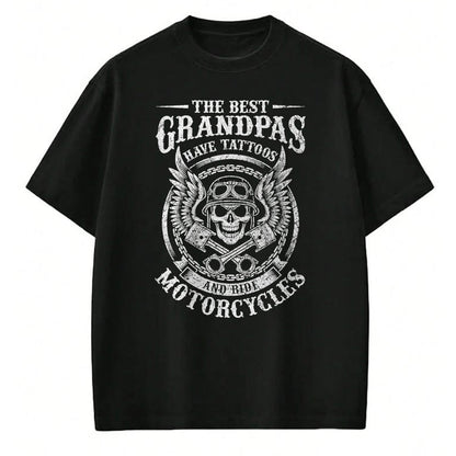 Best Grandpa Shirt, Proud Grandpa Unisex T-Shirt/Hoodie/Sweatshirt HLT00 -Best Grandpas Have Tattoos And Ride Motorcycles Biker Biking T-Shirt