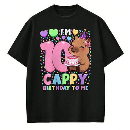 Cute Capybara Shirt, Funny Capybara UnisexT-Shirt/Hoodie/Sweatshirt HLT00 - Capybara Birthday Shirt Kawaii Girl Capybara 10th Birthday T-Shirt