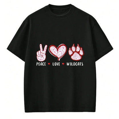 Cat Love Shirt, Funny Cat Lover Gift UnisexT-Shirt/Hoodie/Sweatshirt HLT00 - Peace Love Wildcats Gifts Men Women Kids Boys Girls Wild cat T-Shirt