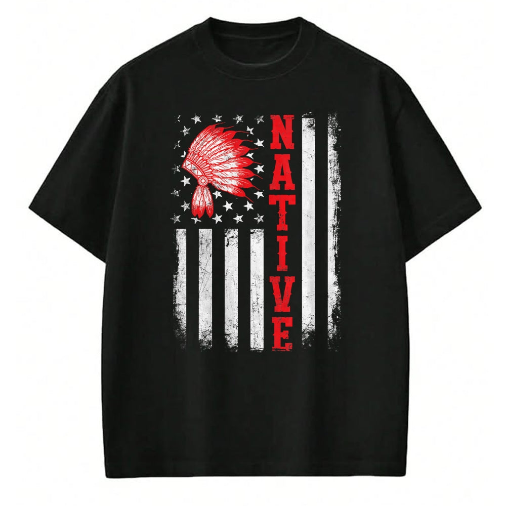 Native American T-Shirts, Vintage Native American Unisex T-Shirt/Hoodie/Sweatshirt HLT00 - Native - American Day USA Flag Cherokee Indigenous People