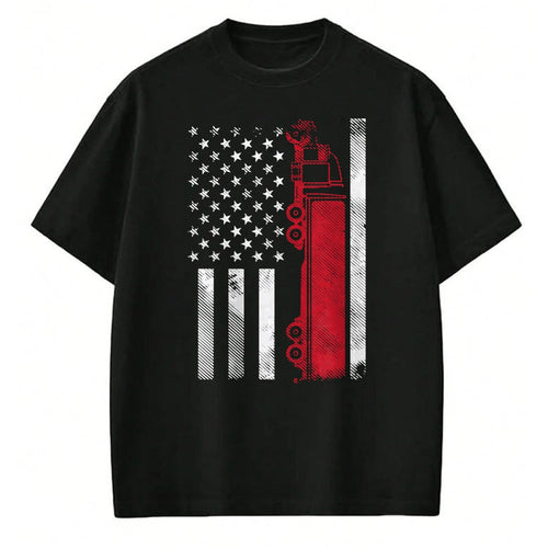 Best Truck Driver Life Shirt, Funny Trucker UnisexT-Shirt/Hoodie/Sweatshirt HLT00 - US American Flag Semi Truck Driver 18 Wheeler Trucker Gift Short Sleeve T-Shirt (1)
