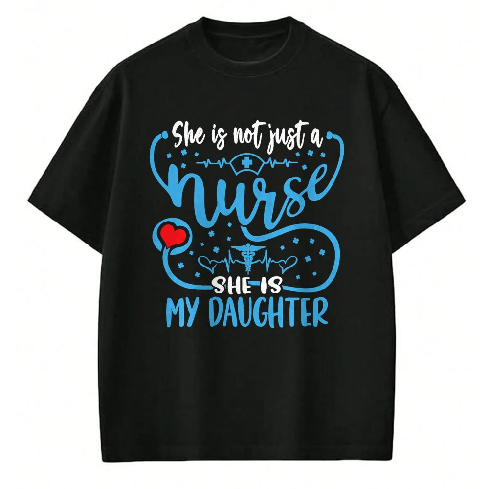 Funny Nurse Shirt, Nurse Unisex T-Shirt/Hoodie/Sweatshirt HLT00 - My Daughter Is A Nurse Proud Nurse's Mom Dad RN LPN Family T-Shirt (2)