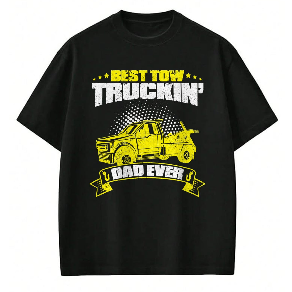 Best Truck Driver Life Shirt, Funny Trucker UnisexT-Shirt/Hoodie/Sweatshirt HLT00 - Tow Truck Driver Daddy Father - Dad Thin Yellow Line Trucker T-Shirt